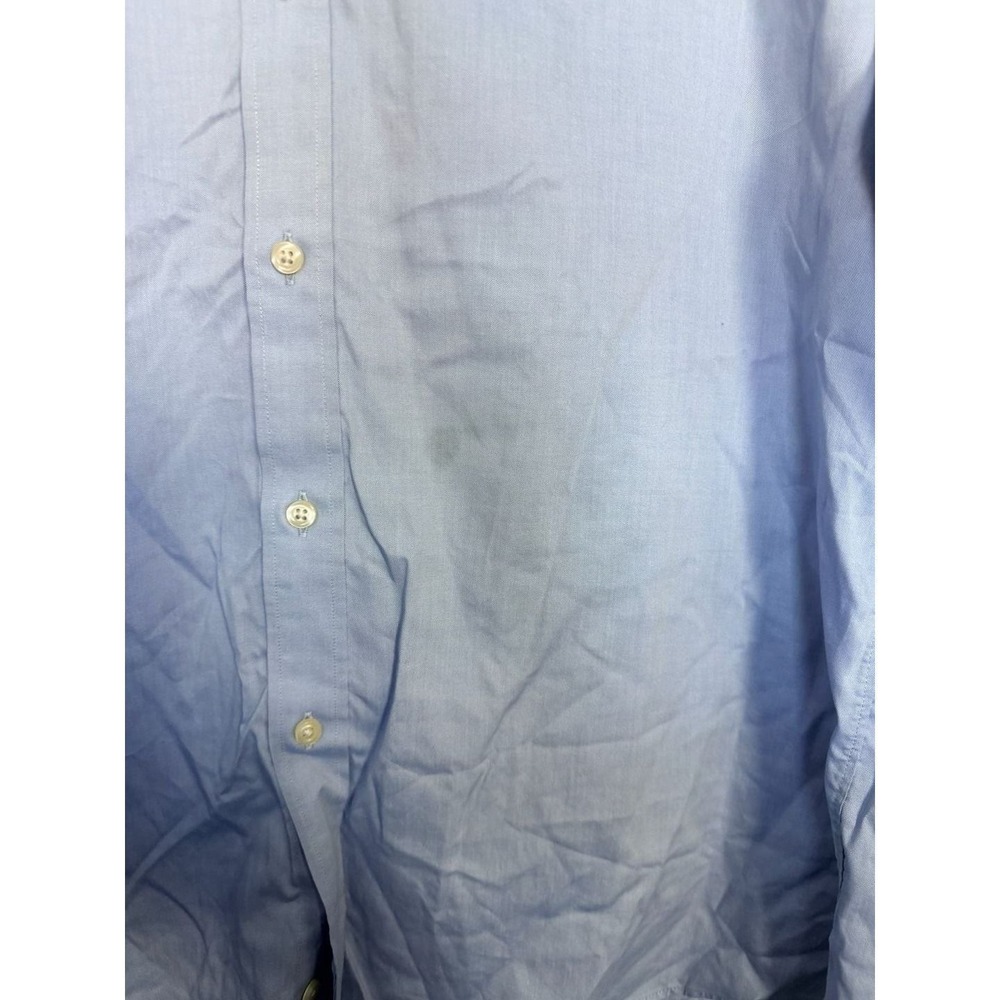 Buttoned Down Mens Tailored Fit Dress Shirt Light Blue Oxford 17 35_214 - Picture 3 of 7